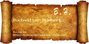 Buchvalter Humbert névjegykártya